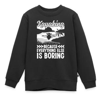 Kayak parce que tout le reste est - Sweat Premium enfant bio - noir - Devant - AI Model Kid Female (0cm)