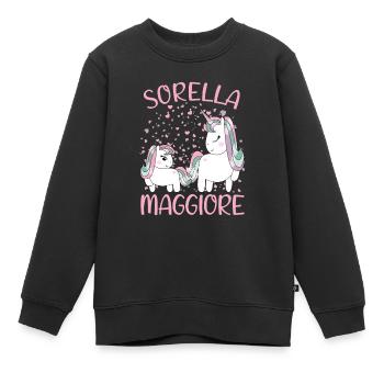 Sorella Maggiore Unicorno Annuncio Gravidanza - Kinder Premium Organic Sweatshirt - Schwarz - Vorne - AI Model Kid Female (0cm)