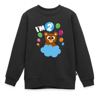 Birthday Teddy Bear 2 Years Old Bday Party Gift - Kinder Premium Organic Sweatshirt - Schwarz - Vorne - AI Model Kid Female (0cm)