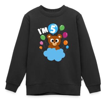 Birthday Teddy Bear 5 Years Old Bday Party Gift - Kinder Premium Organic Sweatshirt - Schwarz - Vorne - AI Model Kid Female (0cm)
