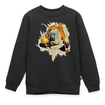 Schaufel-Bagger - Kinder Premium Organic Sweatshirt - Schwarz - Vorne - AI Model Kid Female (0cm)
