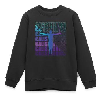 Calisthenics Street Workout Gymnastics Fitness - Kids Premium Organic Sweatshirt - black - Front - AI Model Kid Female (0cm)