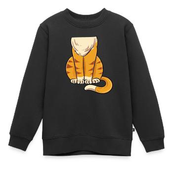 Costume de chat - Sweat Premium enfant bio - noir - Devant - AI Model Kid Female (0cm)