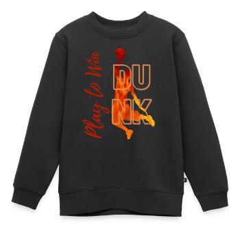 DUNK: La clé de la victoire - Sweat Premium enfant bio - noir - Devant - AI Model Kid Female (0cm)