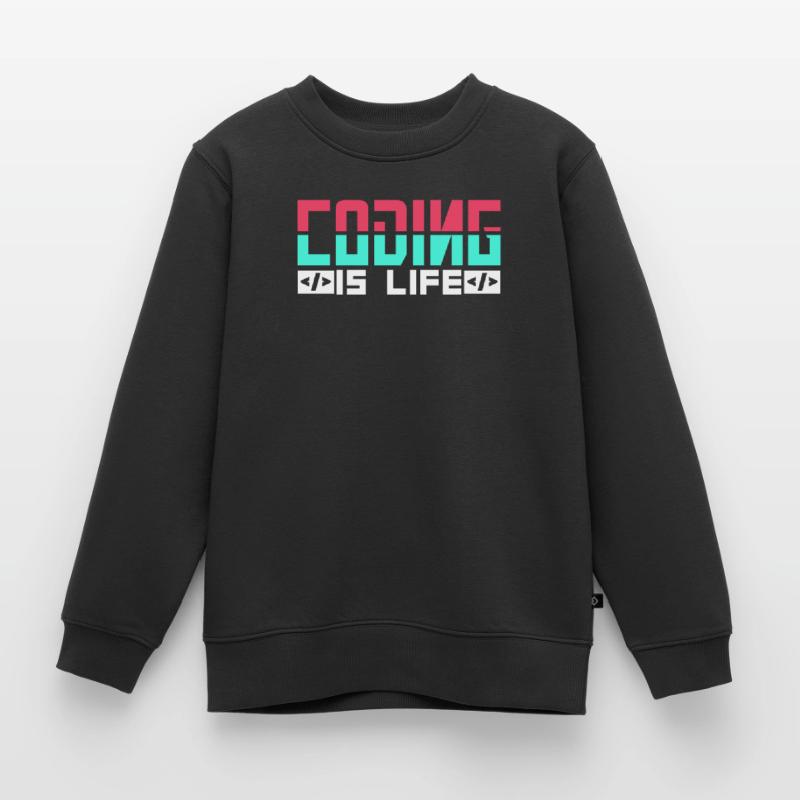 Coding Ist Leben Programmierer Coder Code Kinder Premium Organic Sweatshirt