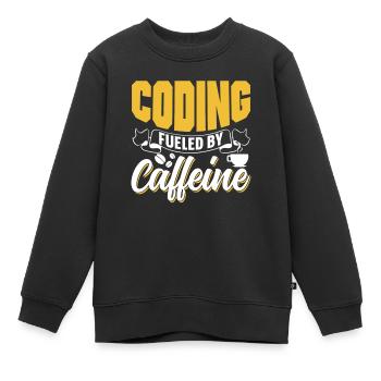 Programmieren Angetrieben Durch Koffein Coding - Kinder Premium Organic Sweatshirt - Schwarz - Vorne - AI Model Kid Female (0cm)