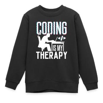 Programmieren Ist Meine Therapie Code Coder Coding - Kinder Premium Organic Sweatshirt - Schwarz - Vorne - AI Model Kid Female (0cm)