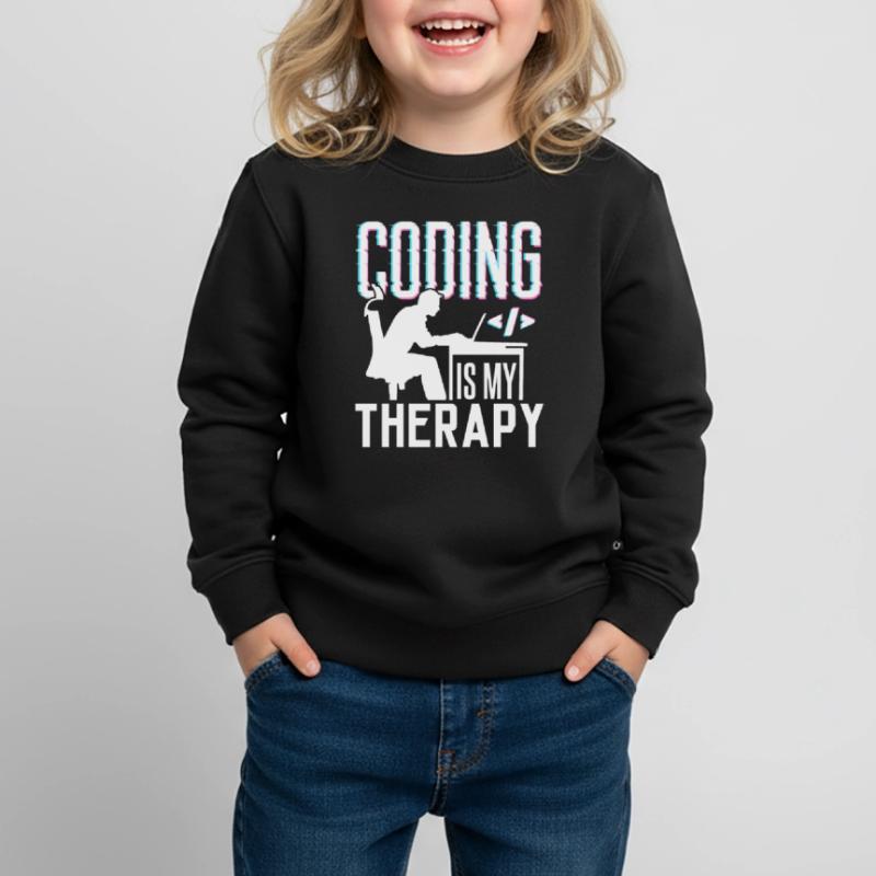 Programmieren Ist Meine Therapie Code Coder Coding Kinder Premium Organic Sweatshirt