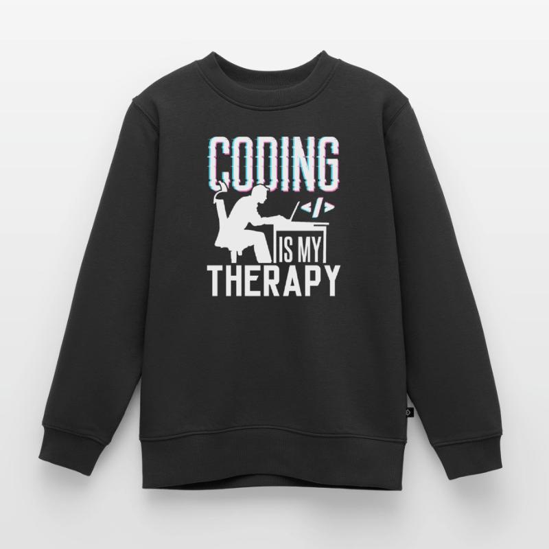 Programmieren Ist Meine Therapie Code Coder Coding Kinder Premium Organic Sweatshirt
