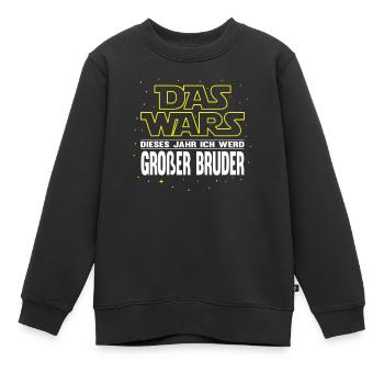 Das Wars Einzelkind Großer Bruder Sterne - Kinder Premium Organic Sweatshirt - Schwarz - Vorne - AI Model Kid Female (0cm)