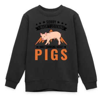 Porcs Éleveur Porcs - Sweat Premium enfant bio - noir - Devant - AI Model Kid Female (0cm)