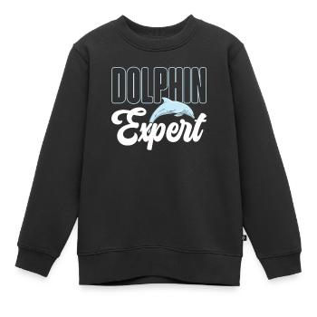 Expert Dauphin Dauphin Dauphin Amoureux des Dauphins - Sweat Premium enfant bio - noir - Devant - AI Model Kid Female (0cm)