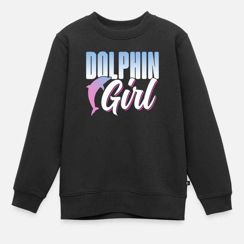Delfin Mädchen Delphin Delfine Liebhaber Delphine - Kinder Premium Organic Sweatshirt - Schwarz