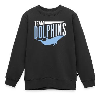 Équipe Dauphins Dauphins Dauphins Amoureux des dauphins - Sweat Premium enfant bio - noir - Devant - AI Model Kid Female (0cm)