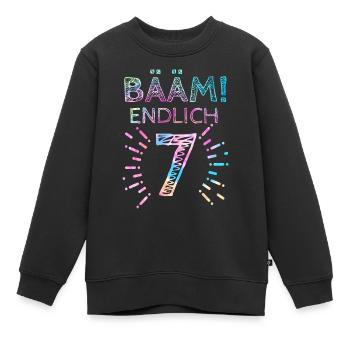 7. Geburtstag Geschenk 7 Jahre Mädchen Sieben - Kinder Premium Organic Sweatshirt - Schwarz - Vorne - AI Model Kid Female (0cm)