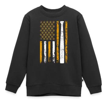 American Sports Flag Wrench - Kids Premium Organic Sweatshirt - black - Front - AI Model Kid Female (0cm)
