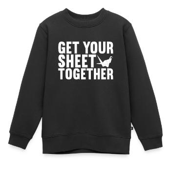 Origami - Sweat Premium enfant bio - noir - Devant - AI Model Kid Female (0cm)