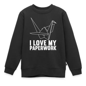 Origami - Sweat Premium enfant bio - noir - Devant - AI Model Kid Female (0cm)