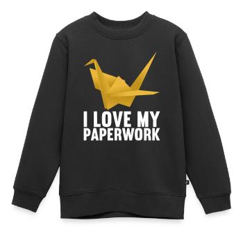 Origami - Sweat Premium enfant bio - noir - Devant - AI Model Kid Female (0cm)