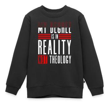 Mein Abschluss ist in der Realität, nicht in der - Kinder Premium Organic Sweatshirt - Schwarz - Vorne - AI Model Kid Female (0cm)