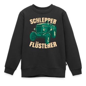 Schlepper Flüsterer - Kinder Premium Organic Sweatshirt - Schwarz - Vorne - AI Model Kid Female (0cm)