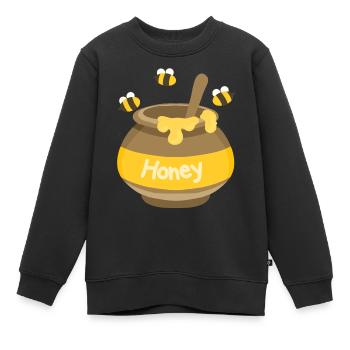 Honey - Kinder Premium Organic Sweatshirt - Schwarz - Vorne - AI Model Kid Female (0cm)
