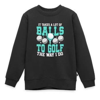 Il faut beaucoup de balles pour jouer au golf comme je le fais - Sweat Premium enfant bio - noir - Devant - AI Model Kid Female (0cm)