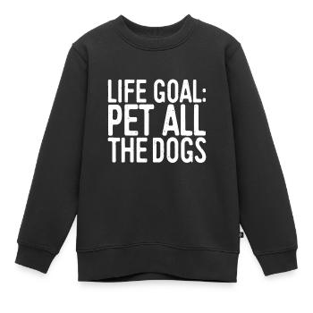 Life Goal Pet All The Dogs idea Pet Lover Gift - Kids Premium Organic Sweatshirt - black - Front - AI Model Kid Female (0cm)