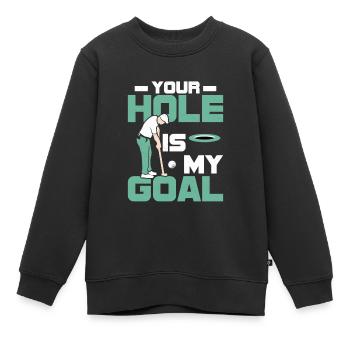 Ton trou est mon but Golf Golf - Sweat Premium enfant bio - noir - Devant - AI Model Kid Female (0cm)