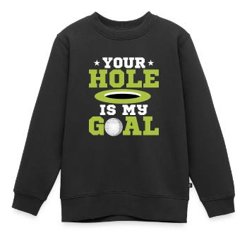 Ton trou est mon but Golf Golf - Sweat Premium enfant bio - noir - Devant - AI Model Kid Female (0cm)
