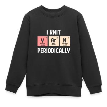 Wissenschaftler Stricken Ich stricke Garn regelmäßig - Kinder Premium Organic Sweatshirt - Schwarz - Vorne - AI Model Kid Female (0cm)
