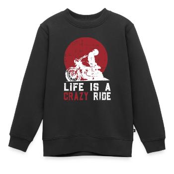 Motorrad Biker Chopper Geboren - Kinder Premium Organic Sweatshirt - Schwarz - Vorne - AI Model Kid Female (0cm)