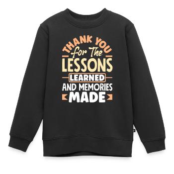 Merci pour les leçons apprises et les souvenirs - Sweat Premium enfant bio - noir - Devant - AI Model Kid Female (0cm)