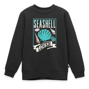 Amoureux des coquillages Collecteurs de coquillages Collecte de coquillages - Sweat Premium enfant bio - noir - Devant - AI Model Kid Female (0cm)