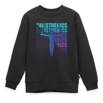 Calisthenics Street Workout Gymnastics Fitness - Kids Premium Organic Sweatshirt - black - Front - AI Model Kid Female (0cm)
