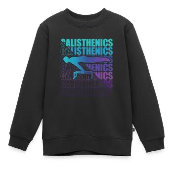 Calisthenics Street Workout Gymnastics Fitness - Kids Premium Organic Sweatshirt - black - Front - AI Model Kid Female (0cm)