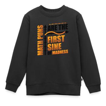 Mathe-Lehrer, Mathe-Schüler, Mathe-Wortspiele - Kinder Premium Organic Sweatshirt - Schwarz - Vorne - AI Model Kid Female (0cm)