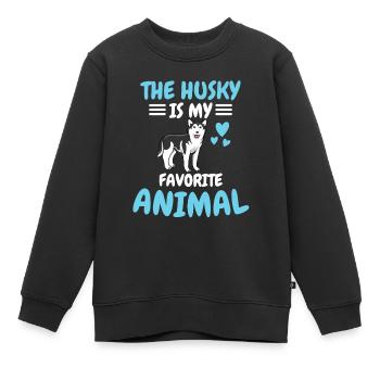 Lieblingstier Hunde Tier Lustiges Geschenk Husky - Kinder Premium Organic Sweatshirt - Schwarz - Vorne - AI Model Kid Female (0cm)