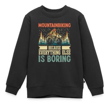 Le VTT parce que tout le reste - Sweat Premium enfant bio - noir - Devant - AI Model Kid Female (0cm)