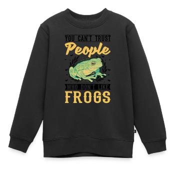 Grenouille cadeau Rainette - Sweat Premium enfant bio - noir - Devant - AI Model Kid Female (0cm)