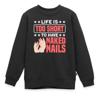 Nagellack Nageldesign Manicure Nagelstudio Nails - Kinder Premium Organic Sweatshirt - Schwarz - Vorne - AI Model Kid Female (0cm)