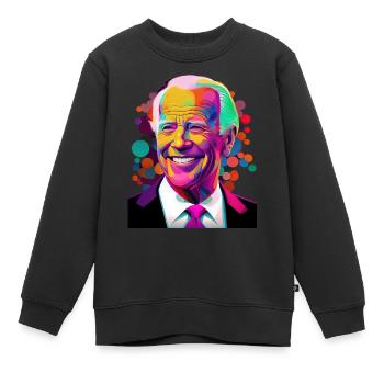 Président souriant - Sweat Premium enfant bio - noir - Devant - AI Model Kid Female (0cm)