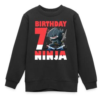Shark Ninja I am 7 - Polish Action Underwater - Kids Premium Organic Sweatshirt - black - Front - AI Model Kid Female (0cm)