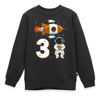 3. Geburtstag Astronaut 3 Jahre Weltall Jungen - Kinder Premium Organic Sweatshirt - Schwarz - Vorne - AI Model Kid Female (0cm)