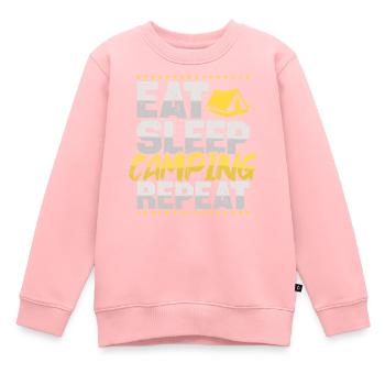 Camping Eat Sleep Repeat Zelten Hobby Camping - Kids Premium Organic Sweatshirt - rose - Front - AI Model Kid Female (0cm)