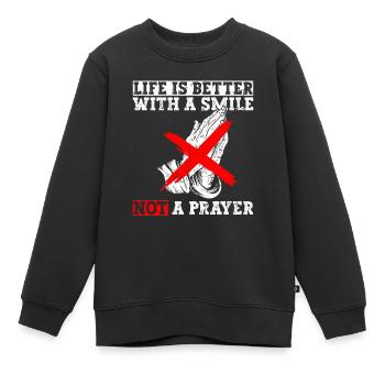 Athéisme athée Anti-Église Anti Religion - Sweat Premium enfant bio - noir - Devant - AI Model Kid Female (0cm)