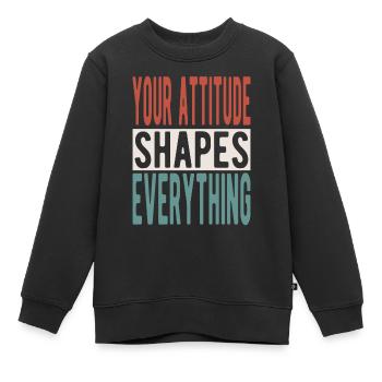 Your attitude shapes everything - Kinder Premium Organic Sweatshirt - Schwarz - Vorne - AI Model Kid Female (0cm)