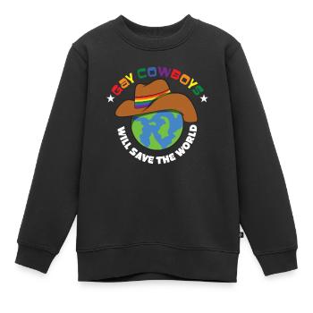 Gay Cowboy wird die Welt retten - Kinder Premium Organic Sweatshirt - Schwarz - Vorne - AI Model Kid Female (0cm)