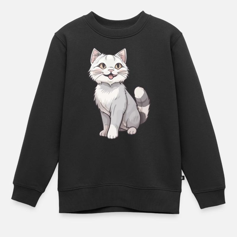 Chat mignon pour les amoureux des chats - Sweat Premium enfant bio - noir