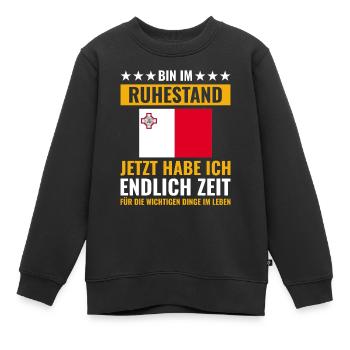 Rentner Rente Rentenbeginn Malta - Kinder Premium Organic Sweatshirt - Schwarz - Vorne - AI Model Kid Female (0cm)